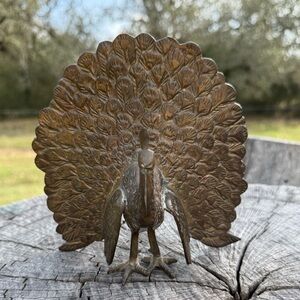 Brass Peacock Sculpture